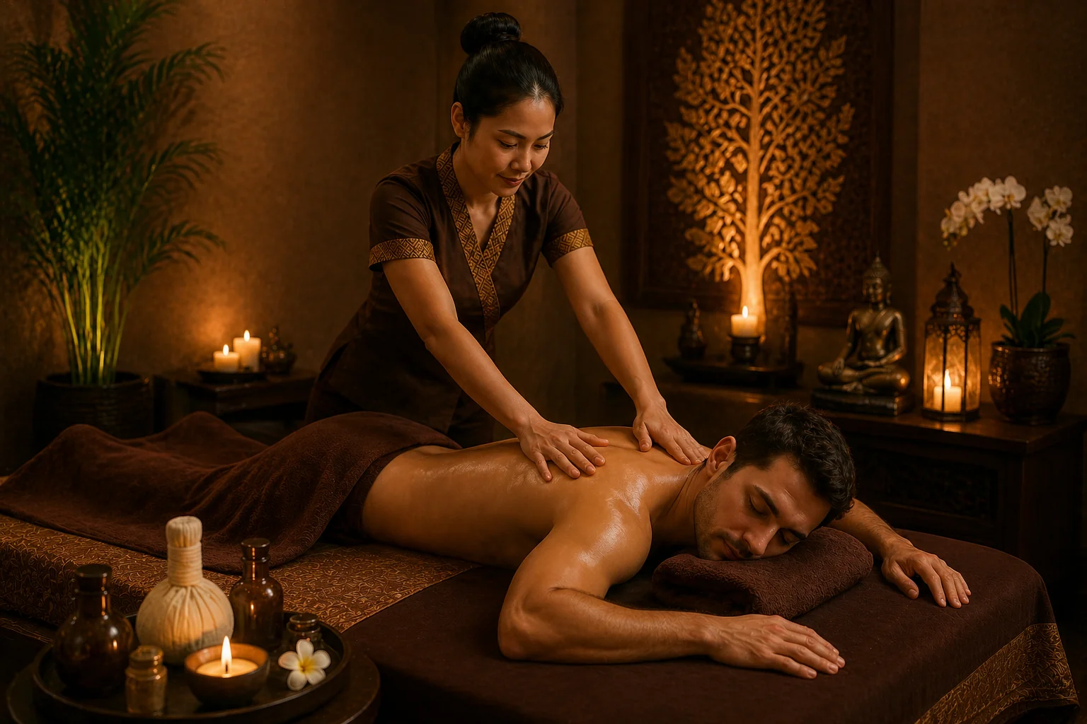 Full body massage service at Moon Rose Spa Ajman