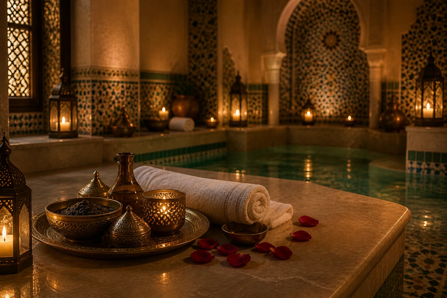 Moroccan bath hammam interior at Moon Rose Spa Ajman